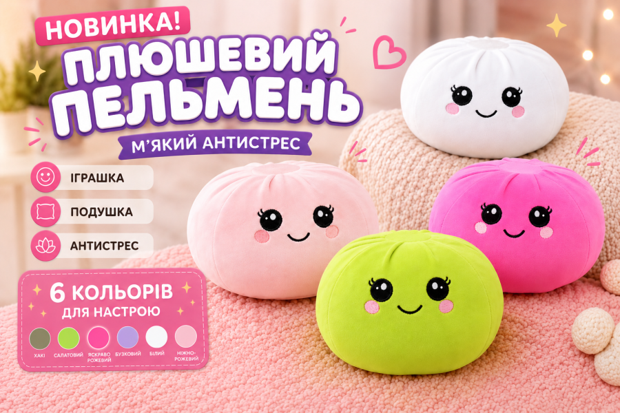 Плюшевый антистресс-пельмень – мягкая игрушка для хорошего настроения и уюта