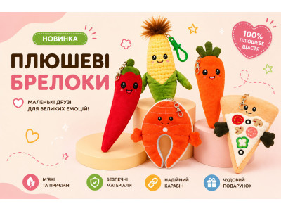 Коллекция мягких плюшевых брелков – маленькие герои для большого настроения